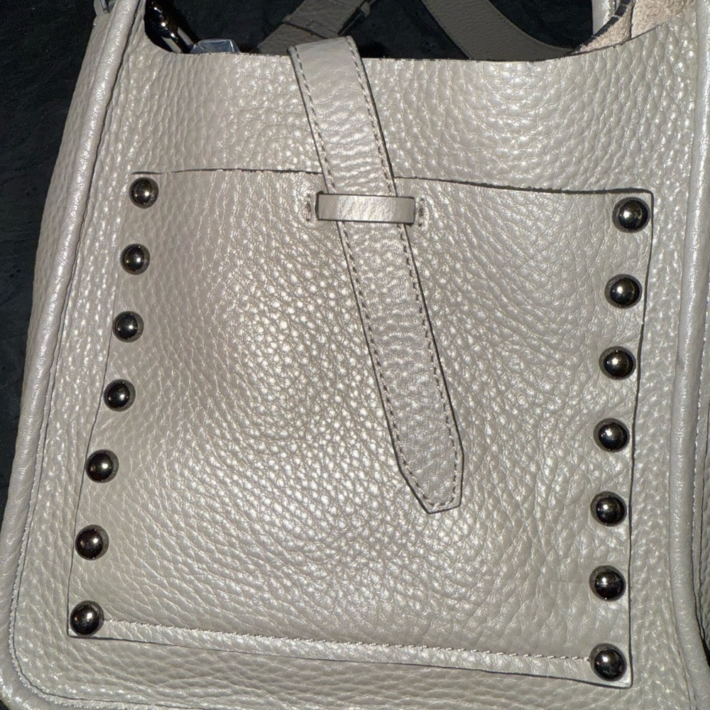 Rebecca Minkoff Unlined Feed Gray Leather Shoulder Bag